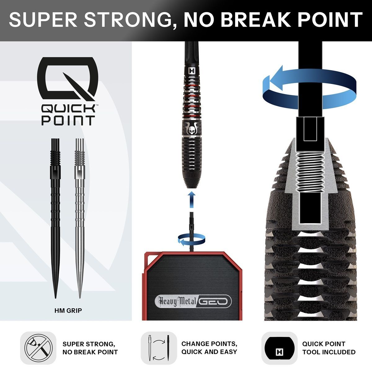 Harrows Ryan Searle GEO Quick Point 90% Steeldarts 22/23/24/26/30/32 Gram Steeldarts