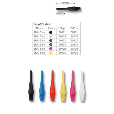 Bull's Longl.Tips short Black 6mm Soft Dart Spitzen