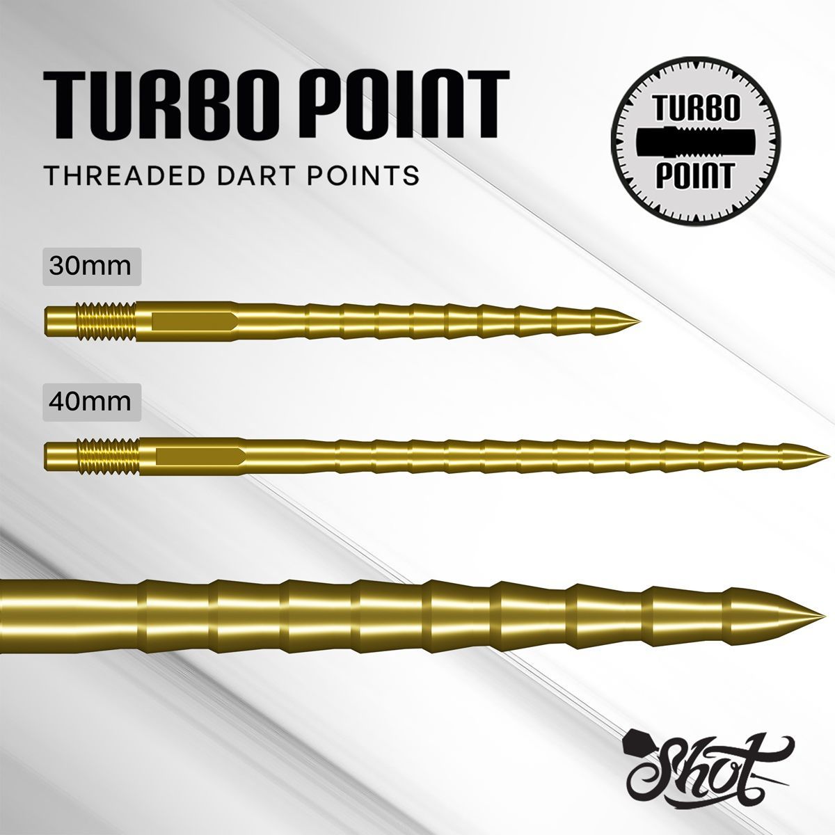 Shot! Turbo RS Turbo Points TP 30/40 mm Black/Gold Wechselspitzen