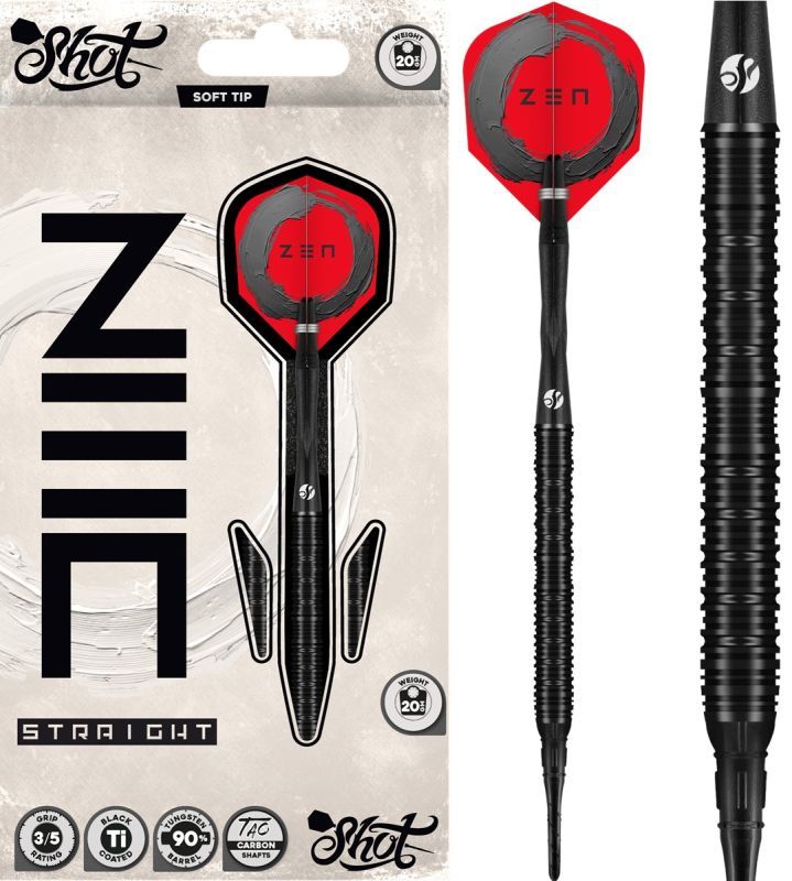 Shot! Zen Straight 90% Tungsten Softdarts 20 Gramm Softdarts