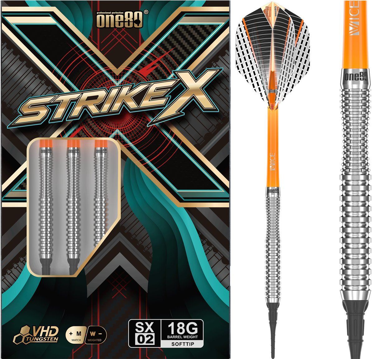 ONE80 Strike X SX02 90% Softdarts 18 Gramm Softdarts