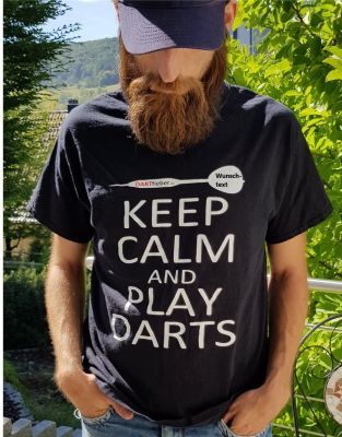 T-shirt de fléchettes avec impression personnalisée + "Keep Calm and Play Darts" S à 5XL