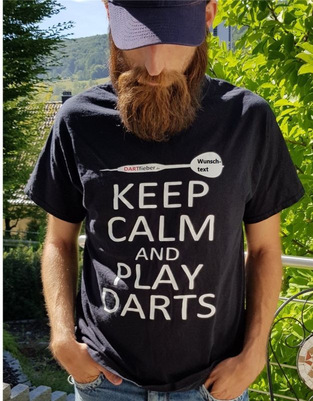 Dartshirt mit eigenem Aufdruck + "Keep Calm and Play Darts" S bis 5XL Geschenkidee Shirts