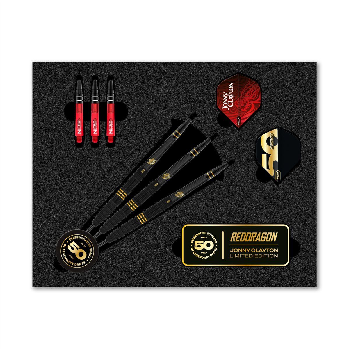 Reddragon Jonny Clayton 50 Years Limited Edition 90% Steeldarts 22 Gram Steeldarts