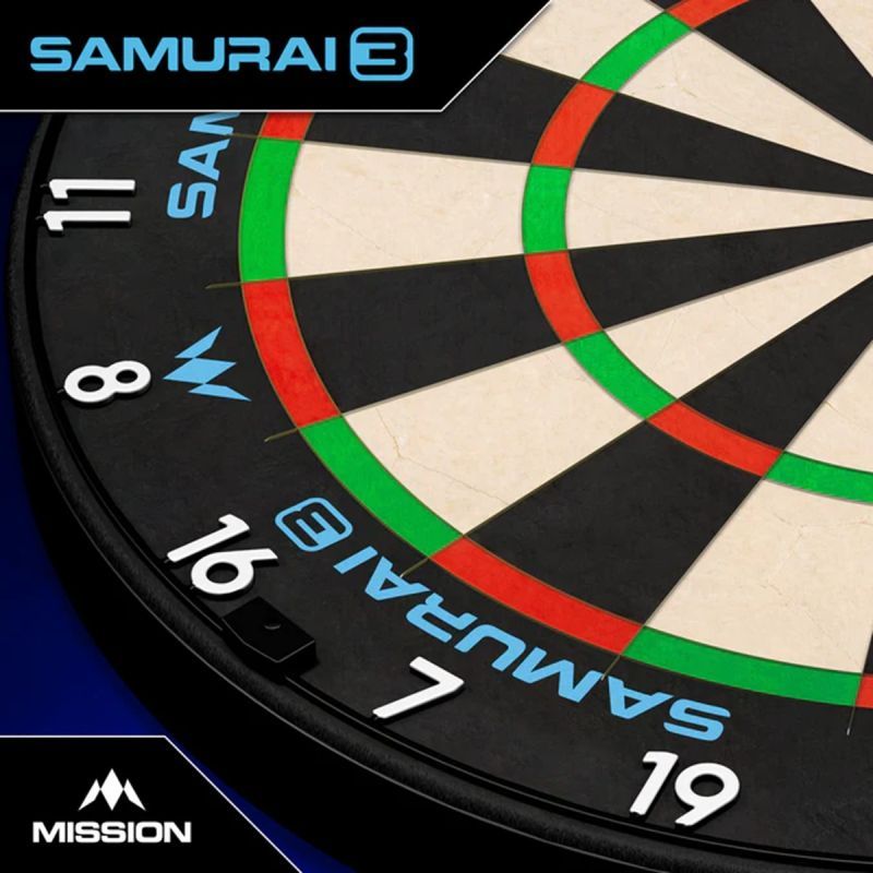 Mission Dartboard Samurai 3 Professional Level dünner Draht Bristle Board