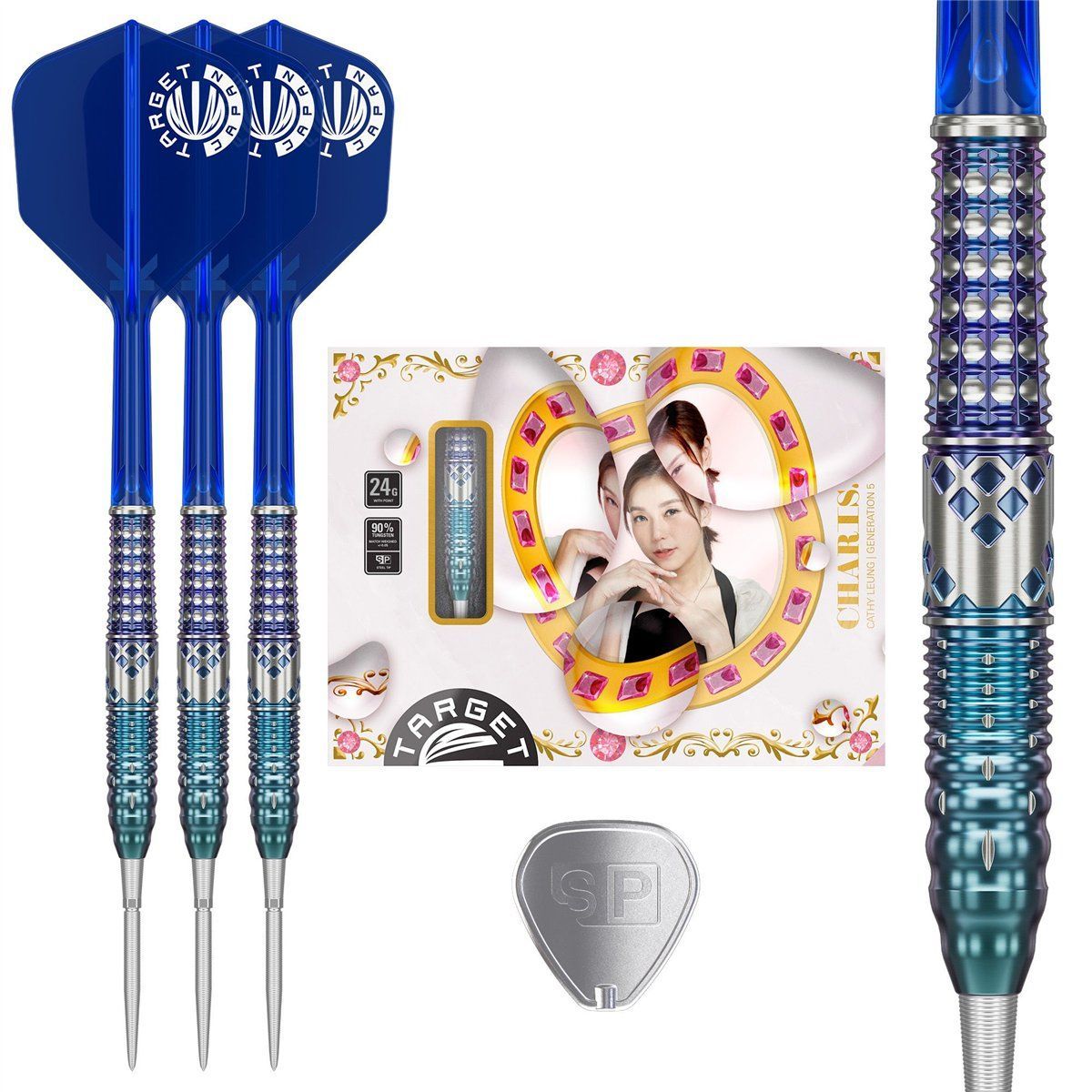 Target Cathy Leung Charis G5 Swiss Point 90% Fléchettes à pointe acier 22/24 Grammes Steeldarts