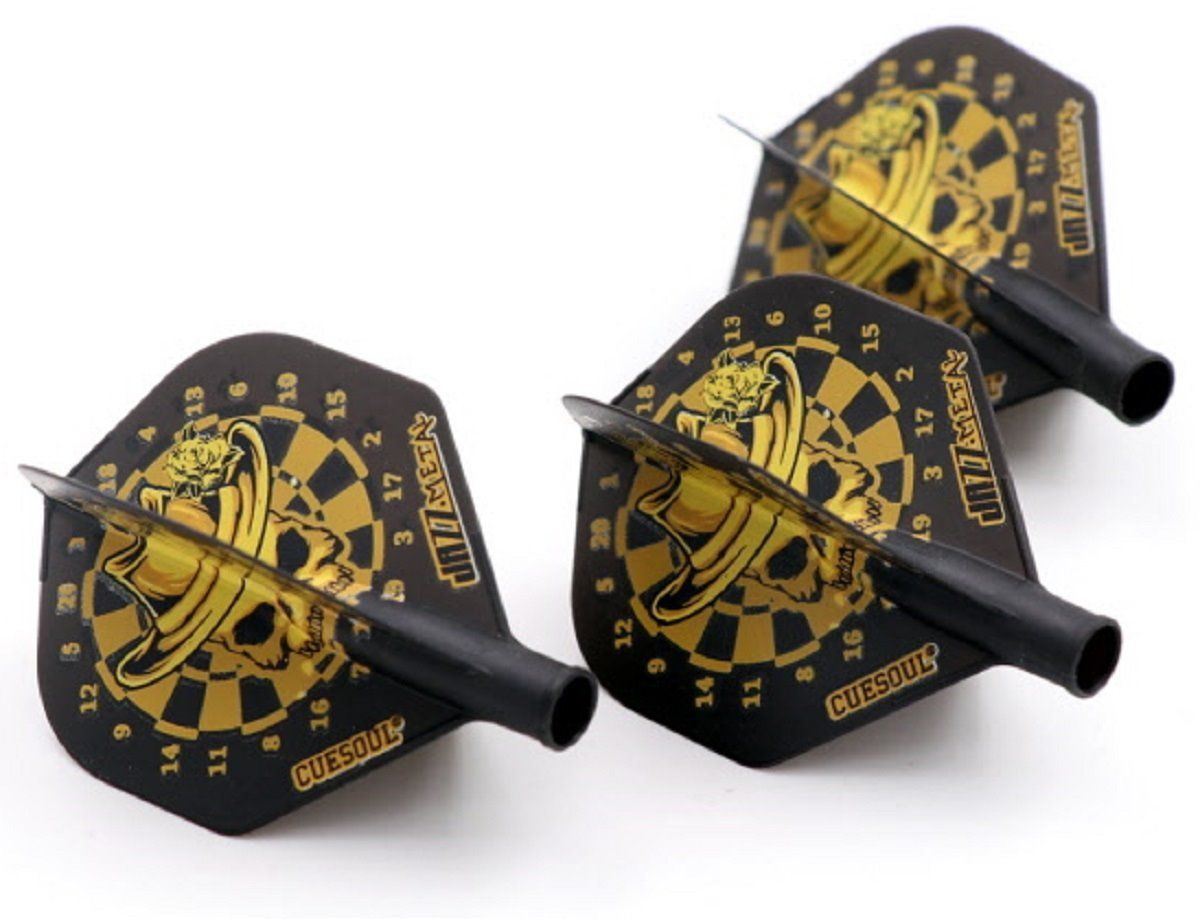 Cuesoul TERO AK4 aletta per freccette Golden Skull Nero Standard Flights