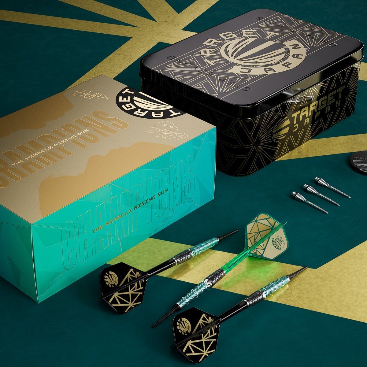 Target The Miracle Rising Sun Limited Edition Champions Set 95% 2BA Softdarts 21,5 Gramm Softdarts