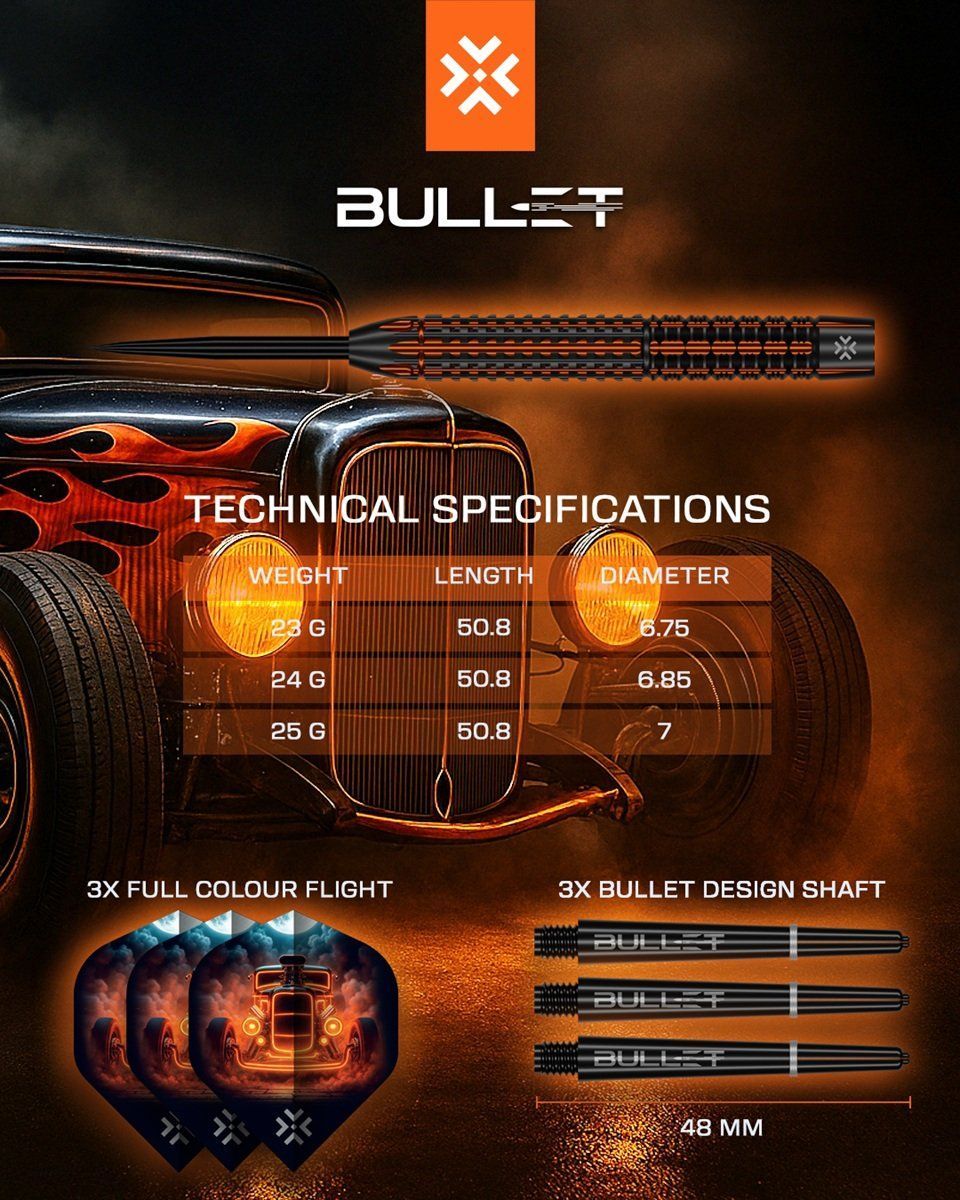 Bullet Hotrod 97,5% Steeldarts 24 Gram Steeldarts