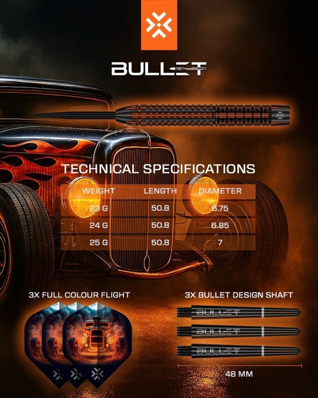 Bullet Hotrod 97,5% Steeldarts 24 Gram Steeldarts