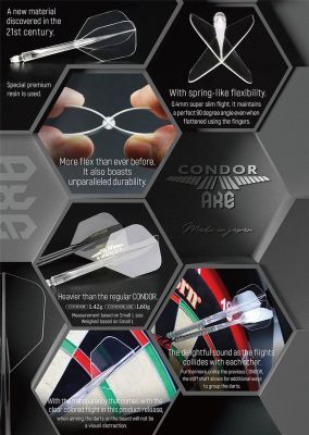 Condor Dart Flights Shafts AXE Revival Transparent Small Shape No6 Flights