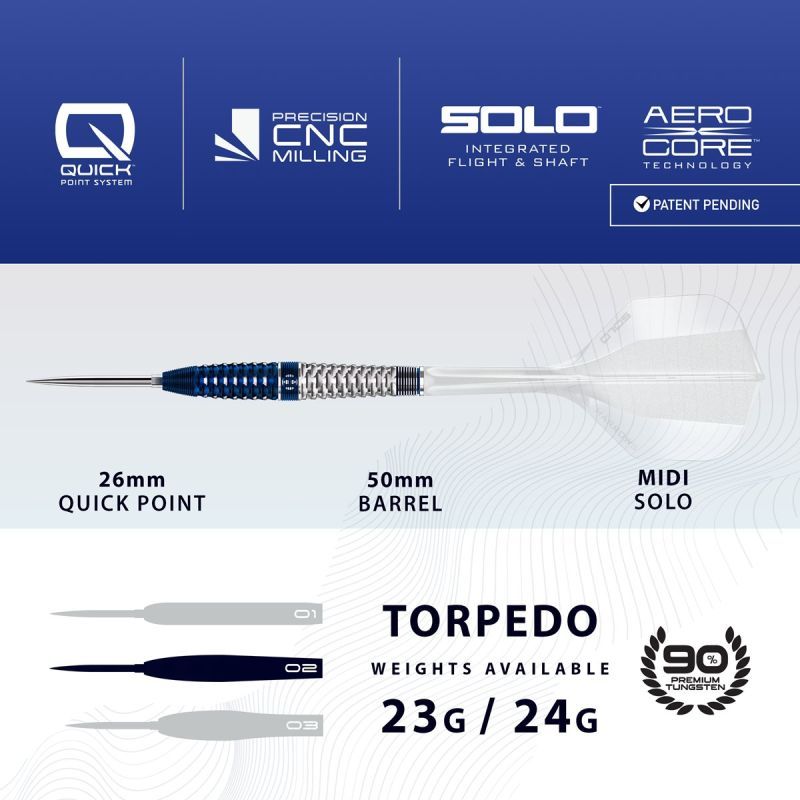 Harrows Geo Torpedo 90% Quick Points Steeldarts 23/24 Gramm Steeldarts