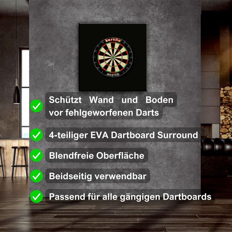 Karella Quadro 4-Piece Square Dartboard Surround / Catch Ring Steel Dartscheibe Auffangring