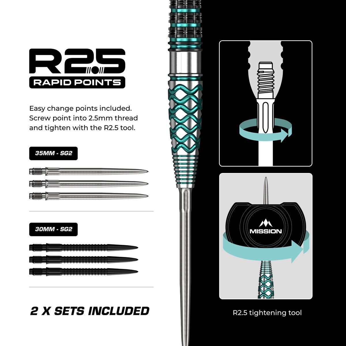 Mission Neptune RP 90% Steeldarts 21/23/25 Gram Steeldarts