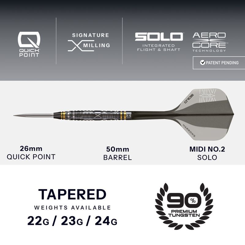 Harrows NX Luxe Quick Point 90% Steeldarts 22/23/24 Gram Steeldarts