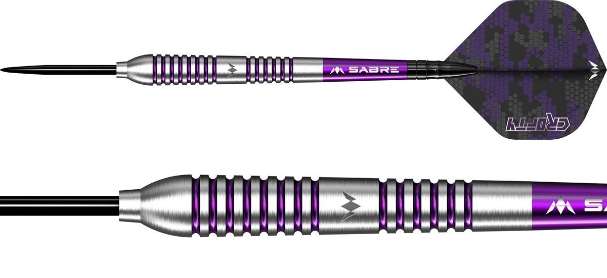Mission Joe Croft 95% Silver-Purple Electro Fléchettes à pointe acier 23/25 Grammes Steeldarts
