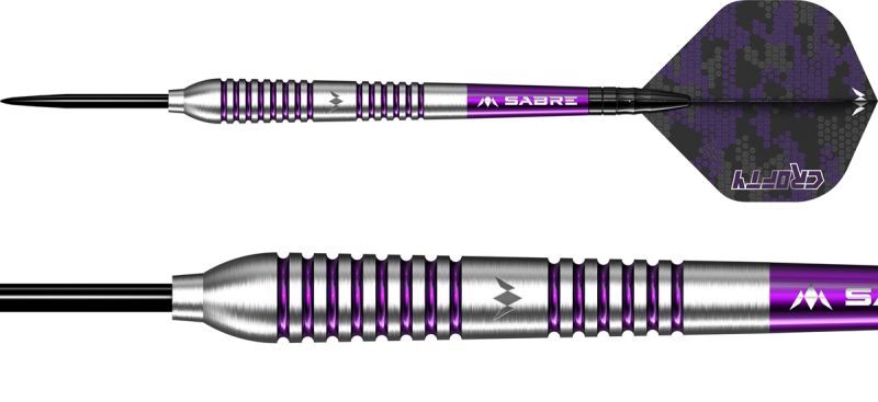 Mission Joe Croft 95% Silver-Purple Electro Fléchettes à pointe acier 23/25 Grammes Steeldarts