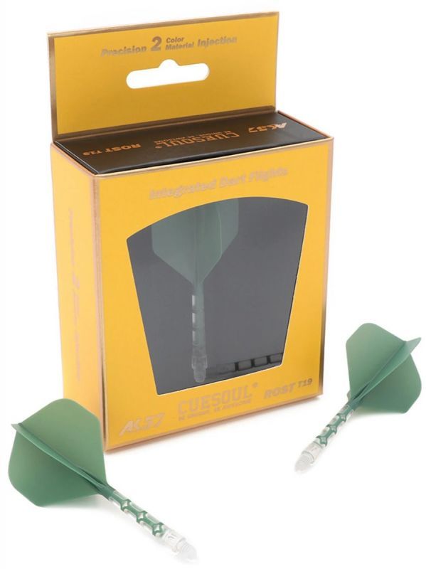 Cuesoul aletta per freccette/Asta ROST T19 Aletta Verde/Trasparente Standard Flights