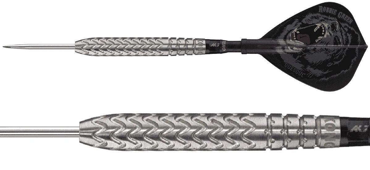 Cuesoul Steeldarts KONG Robbie Green + TERO Flights 22 Gram 90% Tungsten Steeldarts