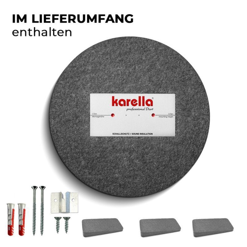 Karella sound insulation for dartboards Steel Dartscheibe Schallschutz