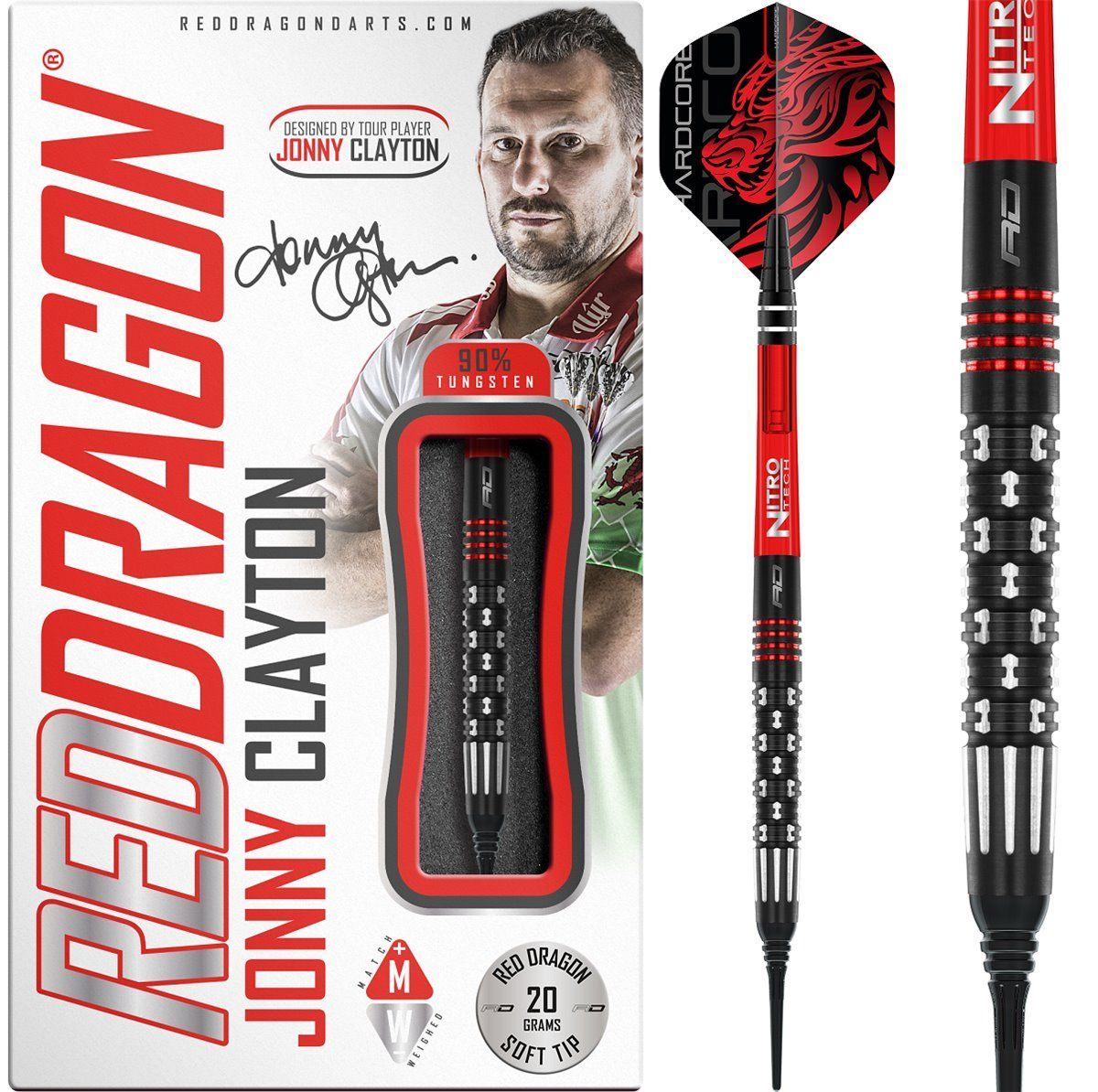 Reddragon Jonny Clayton Premier League SE 90% Tungsten Softdarts 20 Gramm Softdarts
