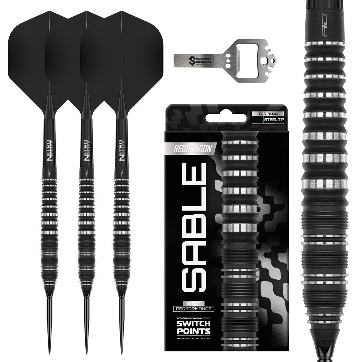Reddragon Sable Torpedo Switch Point 90% Steeldarts 23/24/25 Gramm Steeldarts