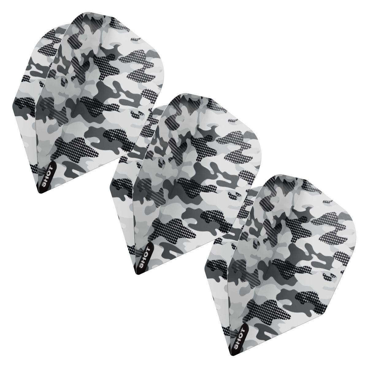 Shot! Arctic Camo White Flights No.6 Shape Flights