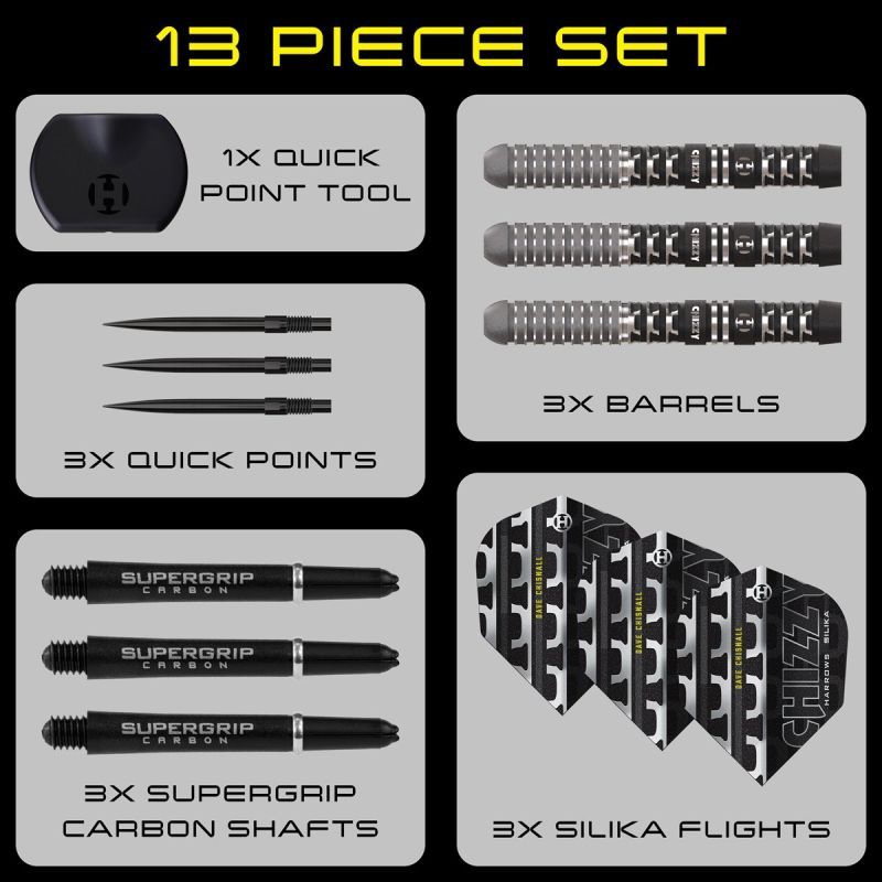 Harrows Dave Chizzy Chisnall G4 90% Quick Point Steeldarts 22/23/24/26 Gramm Steeldarts