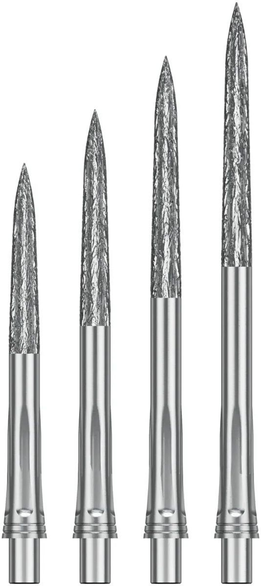 Precise180 EVO Steeldartspitze Silber Roughed 28/32/36/40 mm Wechselspitzen