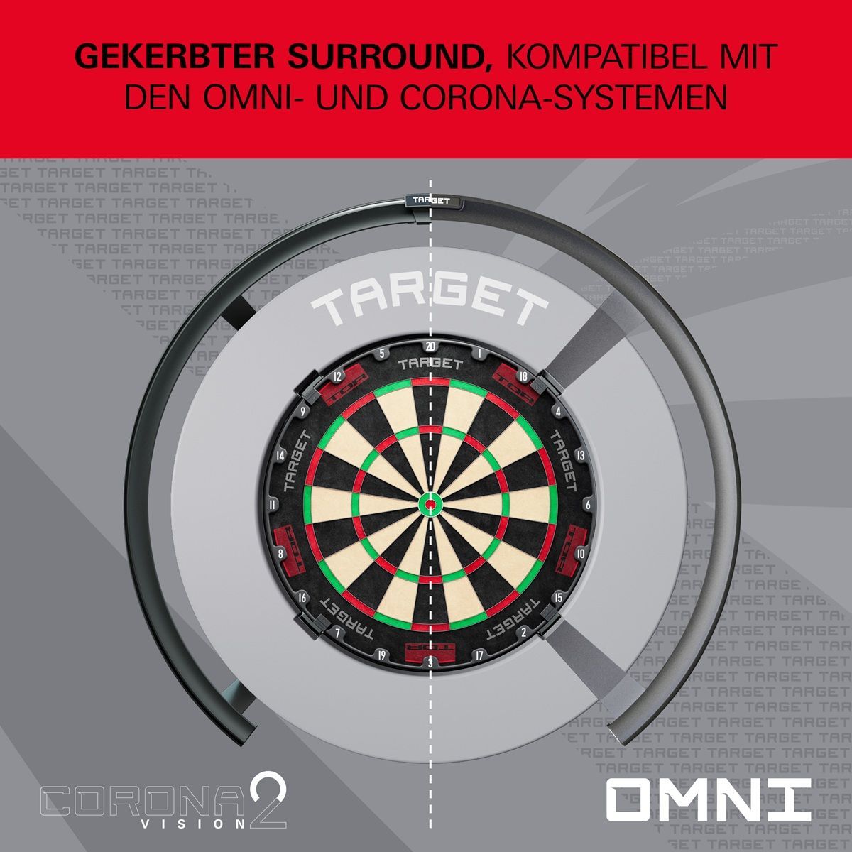 Target Notched Surround Catchring Black/Red/Grey Auffangring