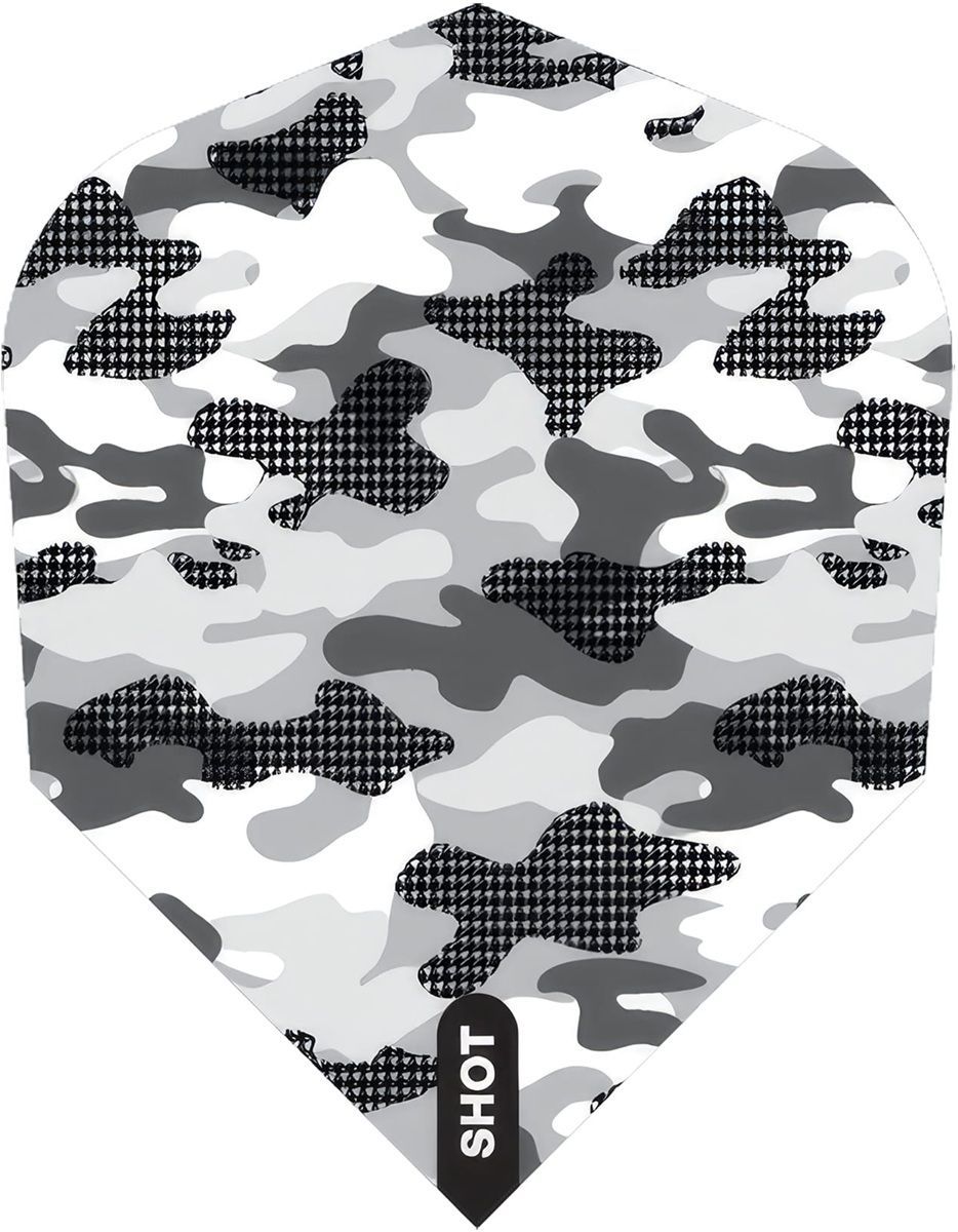 Shot! Arctic Camo White Flights No.6 Shape Flights