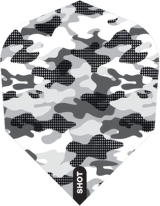 Shot! Arctic Camo White Flights No.6 Shape Flights