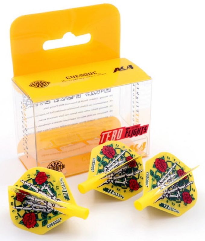 Cuesoul TERO AK4 aletta per freccette Rose Giallo Standard Flights