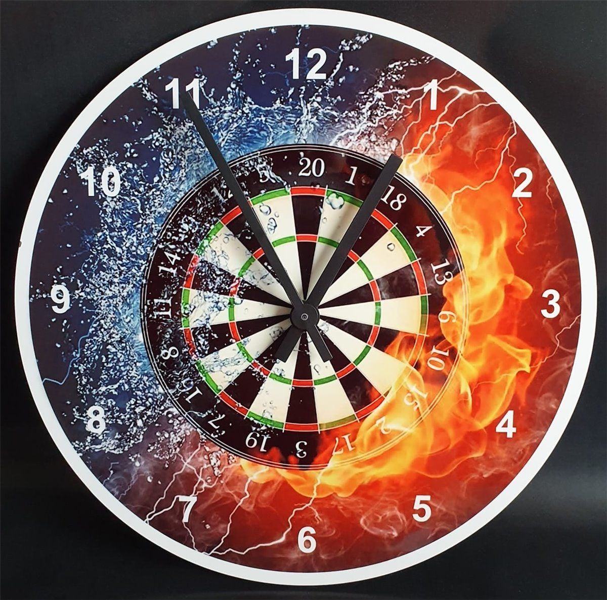 Dartfieber Dart Wand-Uhr Feuer/Wasser Fanshop