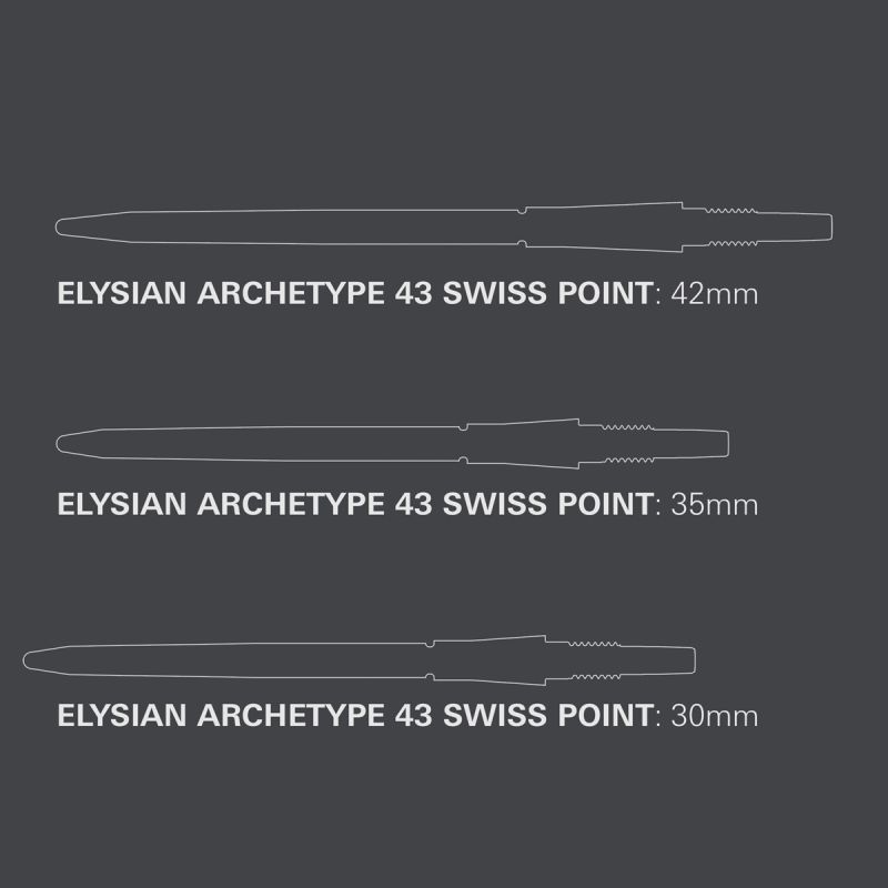 Target Swiss Point Elysian Archetype 43 30/35/42 mm Oro/Nero/Argento Wechselspitzen