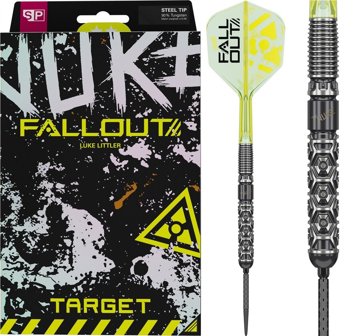 Target Luke Littler Fallout SP 90% Freccette Steel Tip 22/23/24 Grammi Steeldarts