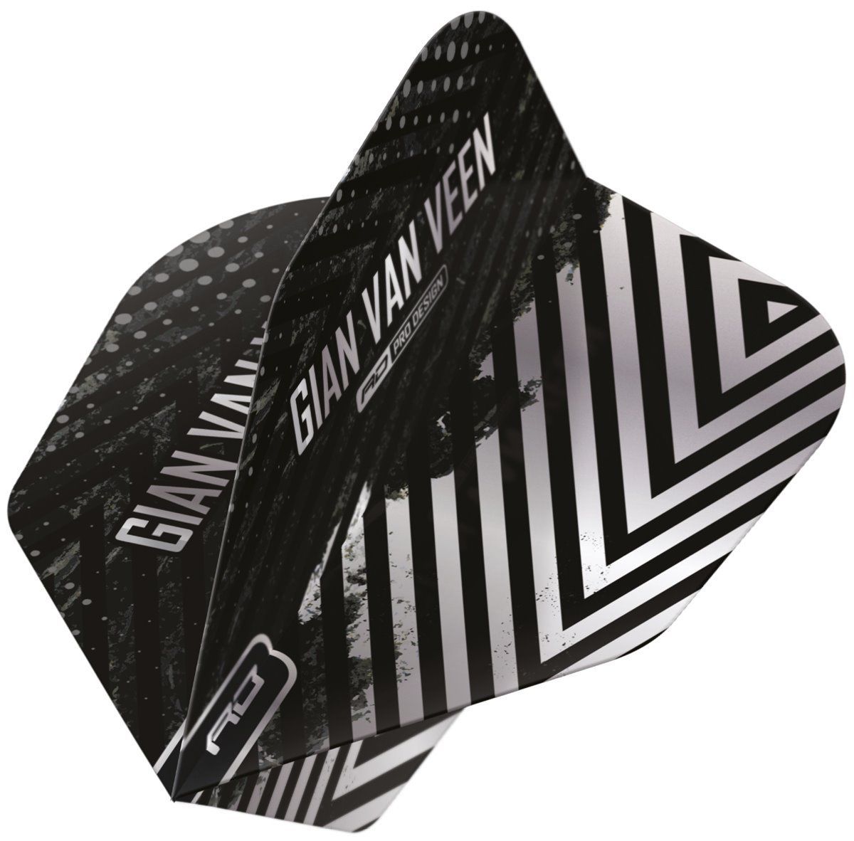 Reddragon Dartflight RD Pro Player Gian van Veen Black & Silver No. 6 Shape Flights