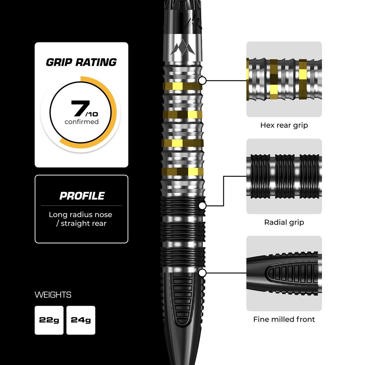 Mission Astro RP 95% Steeldarts 22/24 Gram Steeldarts