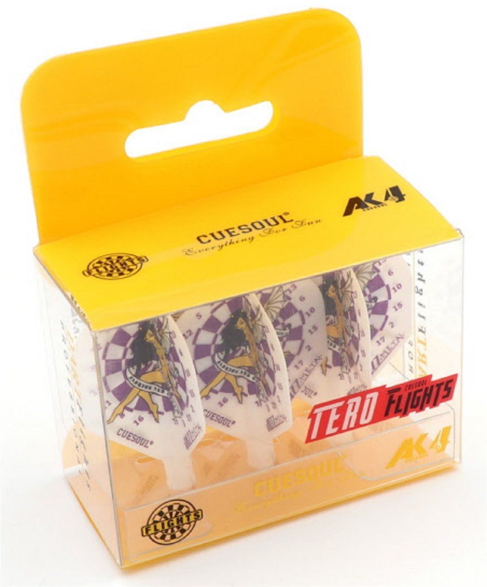 Cuesoul TERO AK4 Dart Flght Fairy on Dartboard White Standard Flights
