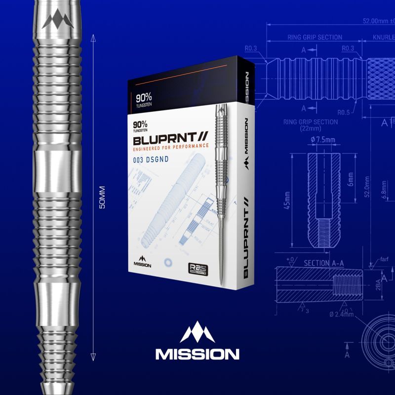 Mission BLUPRNT DSGND R2.5 RP 90% Steeldarts 21/23 Gramm Steeldarts
