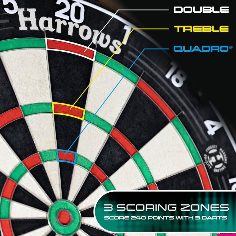 HARROWS Quadro 240 Dartboard Bristle Boards