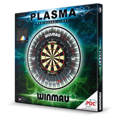 WINMAU Dartboard Blade 6 Triple Core and Plasma LED Licht Bristle Board+LED