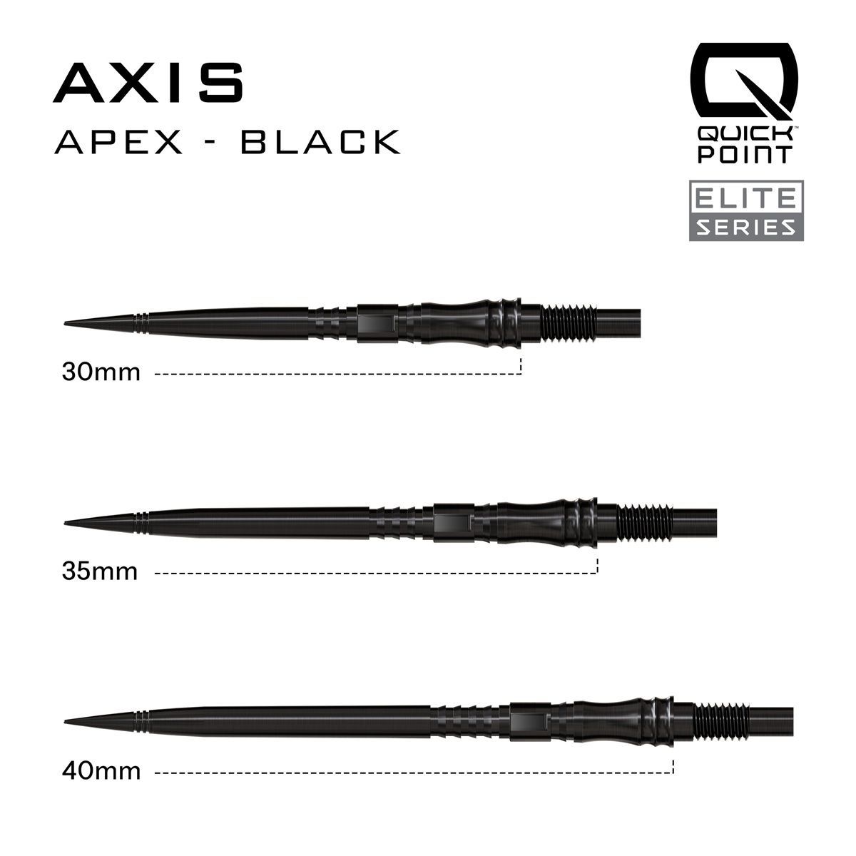 Harrows Quick Points Apex Axis 30/35/40 mm Silver/Black/Gold Wechselspitzen