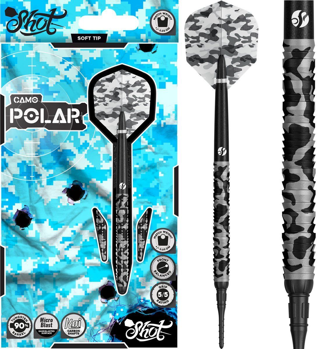 Shot! Camo Polar 90% Softdarts 20 Gram Softdarts