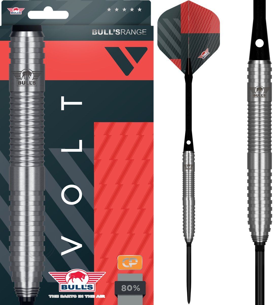 Bull´s Volt Red CP 80% Steeldarts 21/23/25 Gramm Steeldarts