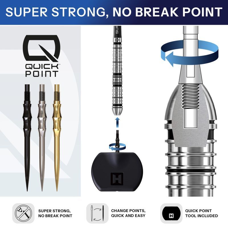 Harrows Quick Points Apex Spire 30/35/40 mm Silver/Black/Gold Wechselspitzen