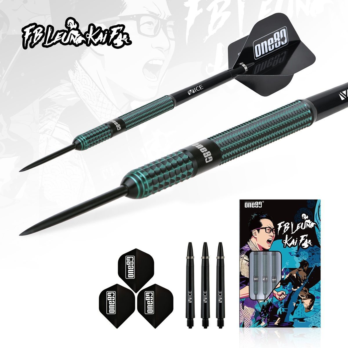 One80 FB Leung V3 Signature Dart 90% Steeldarts 24 Gramm Steeldarts