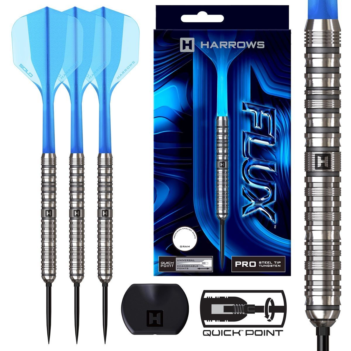 Harrows Flux Tungsten Pro Steeldarts 22/23/24 Gram Steeldarts