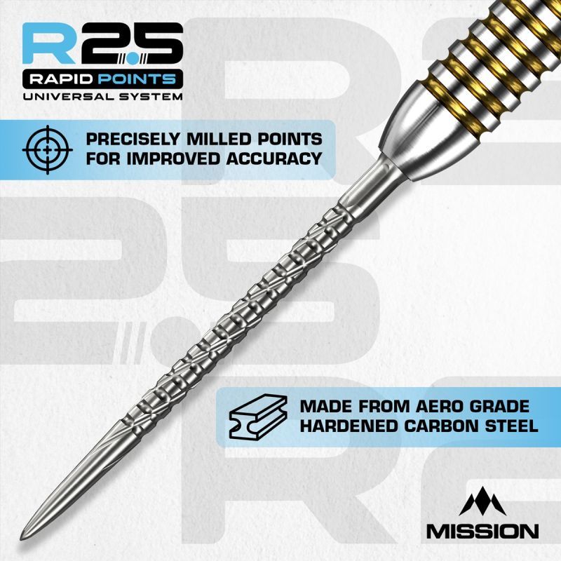 Mission R2.5 Rapid Point RP SG2 Silver/Black 30/35/40 mm Wechselspitzen