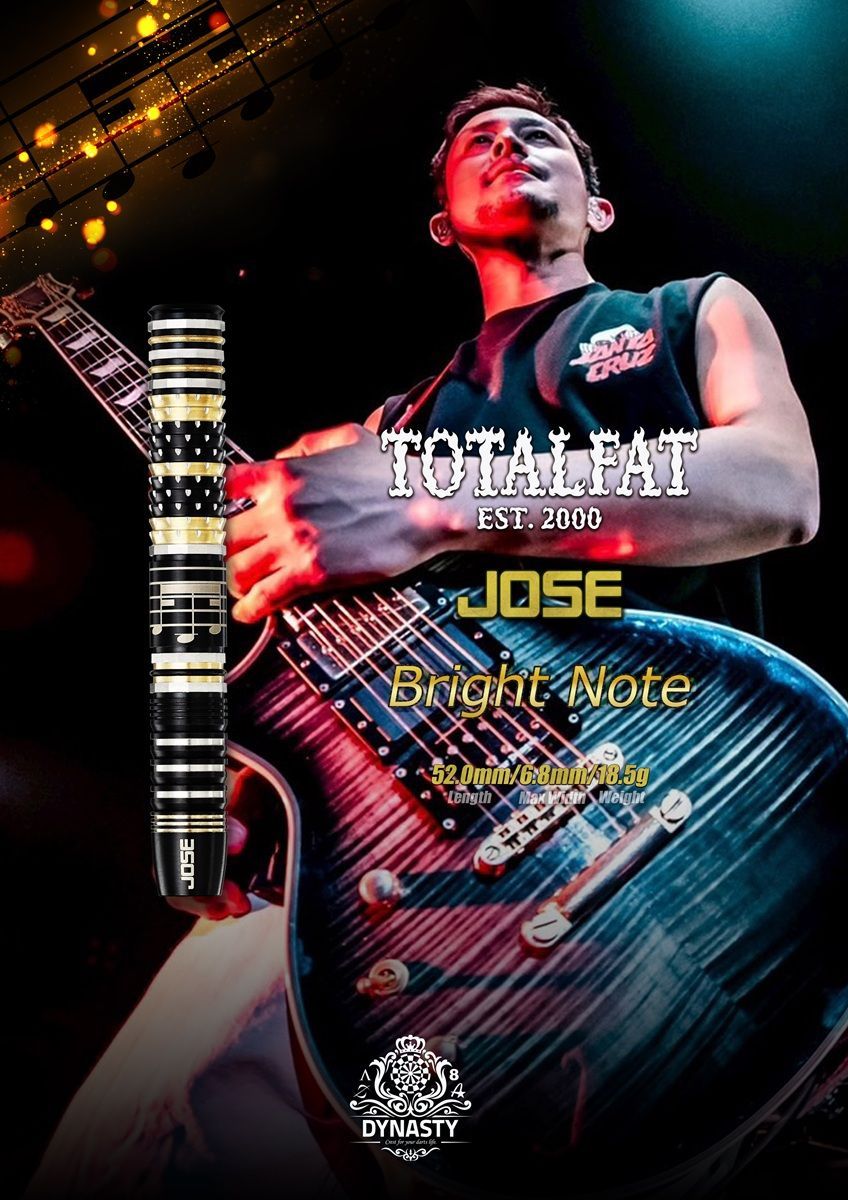 Dynasty collaboration Bright Note TOTALFAT Jose 90% Le mie freccette elettroniche Soft Tip 18,5 Grammi Softdarts